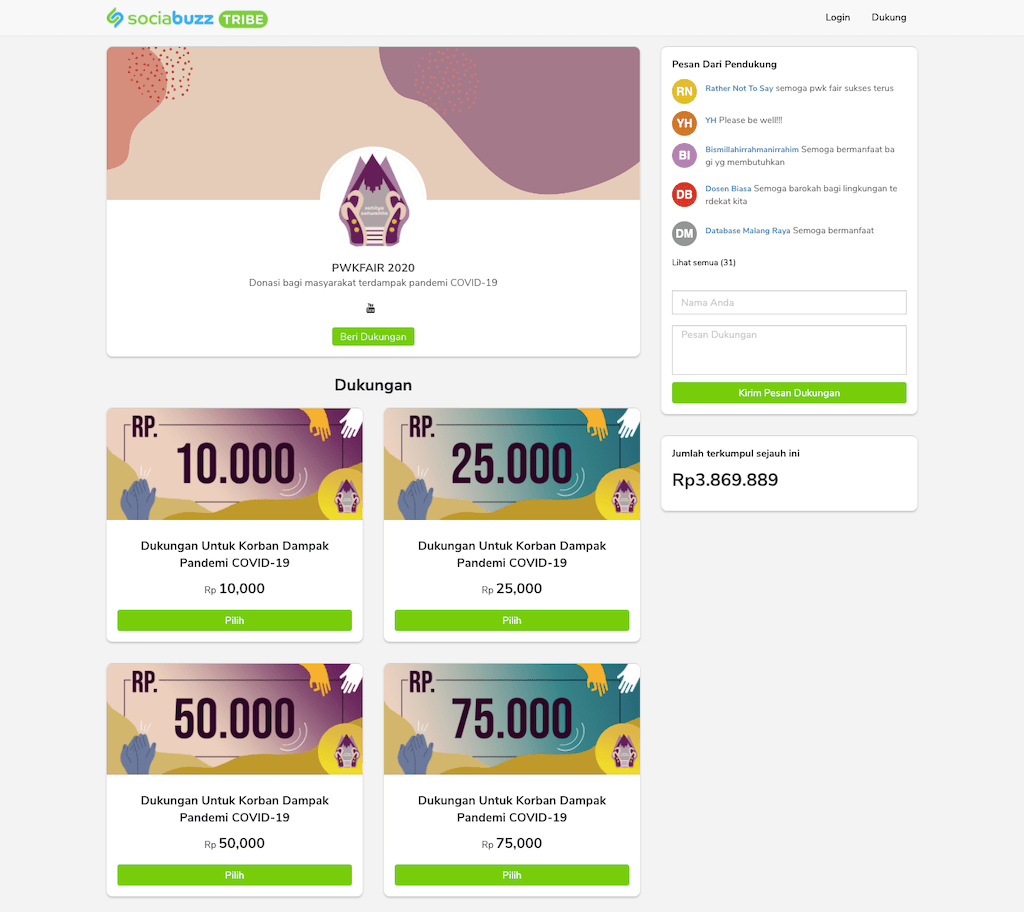 Contoh Halaman Galang Dana Donasi Online